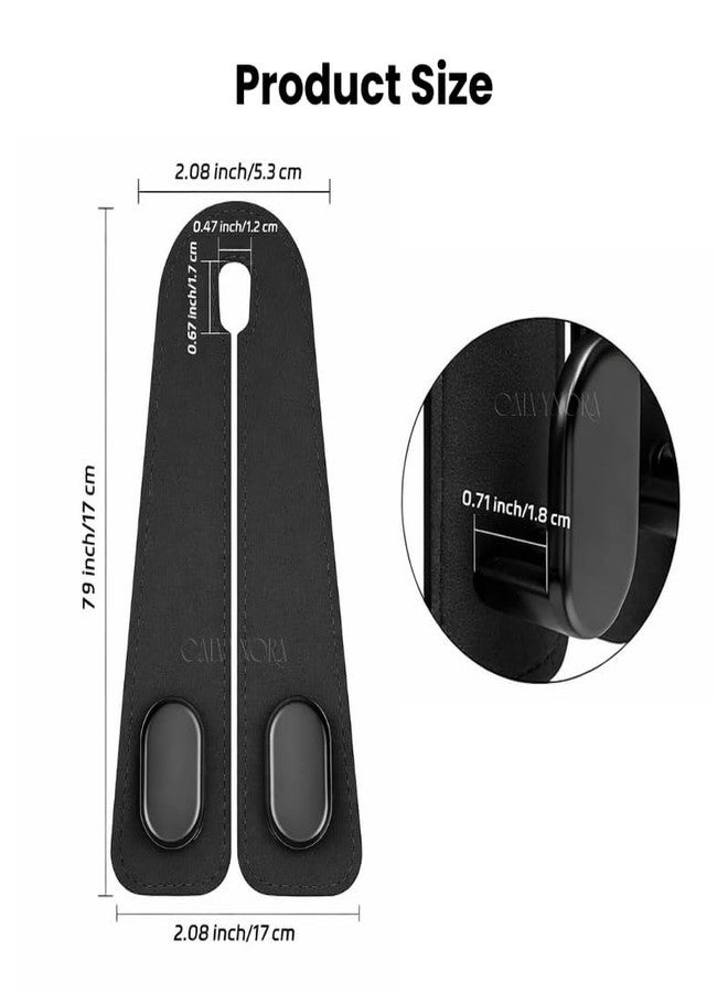 CALVYNORA 2 Pack Car Headrest Hooks for Storage, Leather Seat Back Organizer Hooks, Universal Car Purse Holder, Bag Hanger, Grocery Holder & Multifunctional Vehicle Interior Accessory(Black) - Image 2