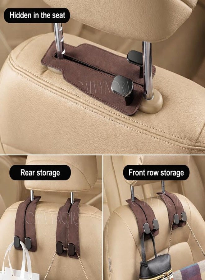 CALVYNORA 2 Pack Car Headrest Hooks for Storage, Leather Seat Back Organizer Hooks, Universal Car Purse Holder, Bag Hanger, Grocery Holder & Multifunctional Vehicle Interior Accessory(Black) - Image 4