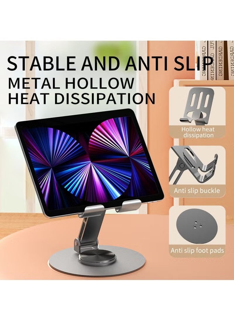 Generic - Mutifunctional Desktop Support All Metal 360 Rotation Tablet Phone Holder/Stand,Universal Bracket Folding Design Stable Anti Fall - Image 1
