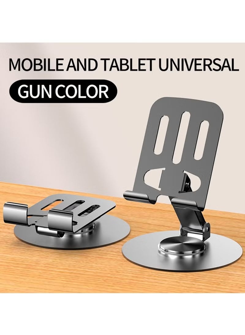 Generic - Mutifunctional Desktop Support All Metal 360 Rotation Tablet Phone Holder/Stand,Universal Bracket Folding Design Stable Anti Fall - Image 1
