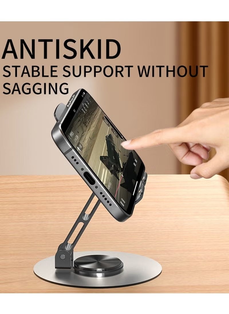 Generic - Mutifunctional Desktop Support All Metal 360 Rotation Tablet Phone Holder/Stand,Universal Bracket Folding Design Stable Anti Fall - Image 1