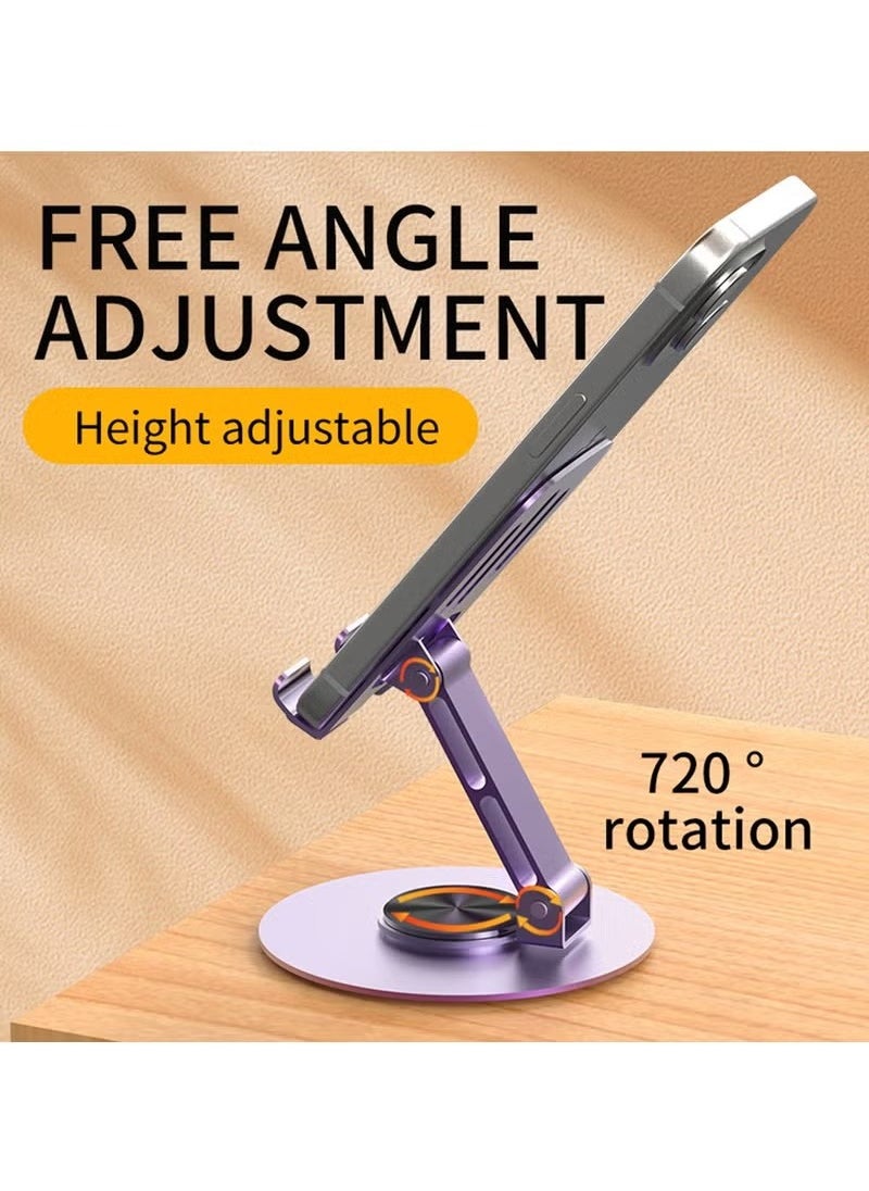 Generic - Mutifunctional Desktop Support All Metal 360 Rotation Tablet Phone Holder/Stand,Universal Bracket Folding Design Stable Anti Fall - Image 1