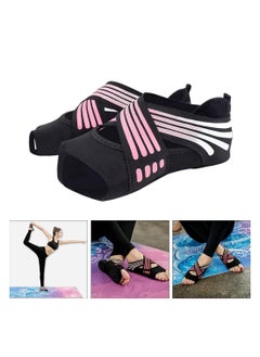 Generic 3 Pairs Women Toeless Yoga Shoes Soft Anti-Slip Silicone Sole Ballet Dance Pilates Socks,Yoga Shoes Soft Sole Non-Slip Pilates Shoes (Black,Green,Pink)  - Image 2