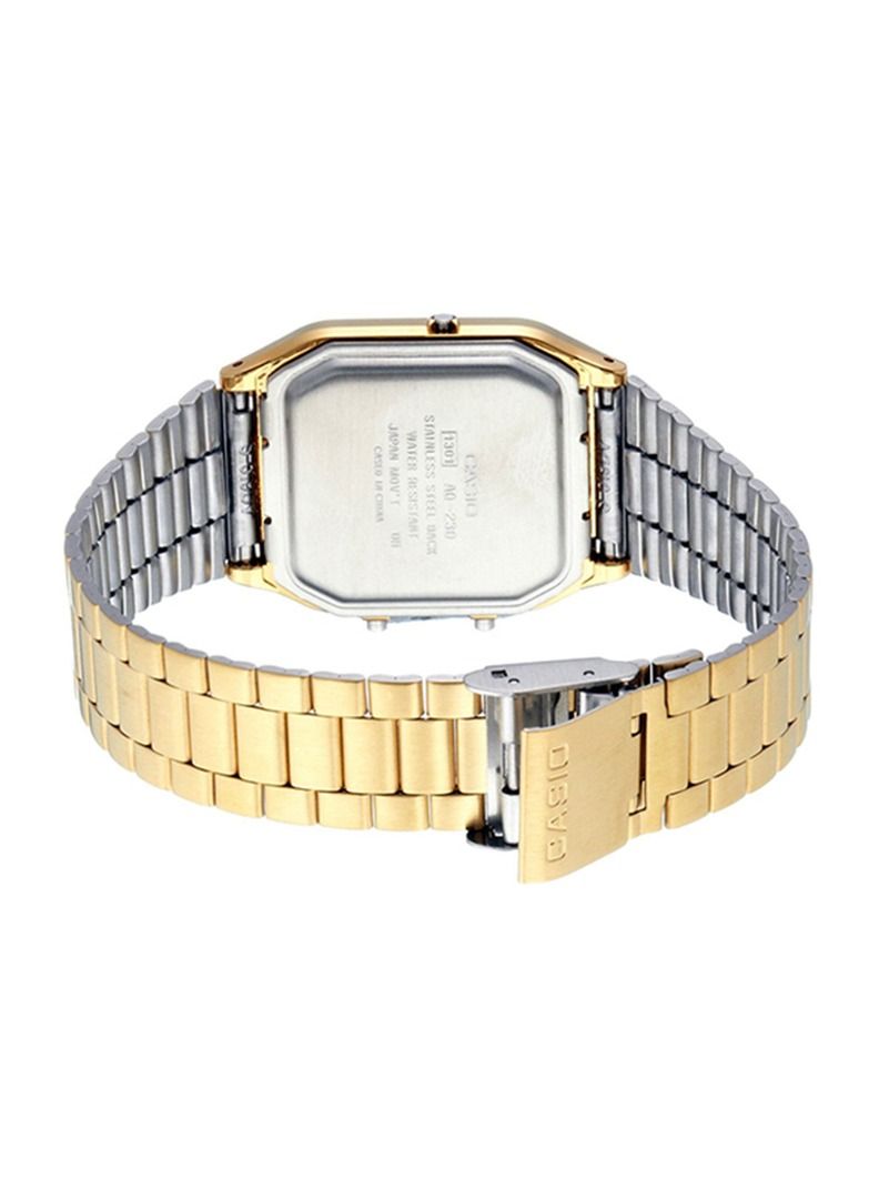 CASIO Men's Stainless Steel Analog & Digital Watch AQ-230GA-9BMQ - 39 mm - Gold - Image 2