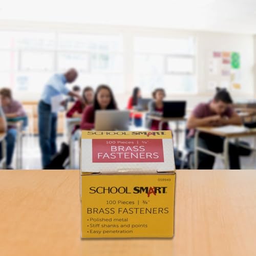 School Smart Brass Plated Fasteners - 3/4 inch - Box of 100 (059949), Maroon - Image 2