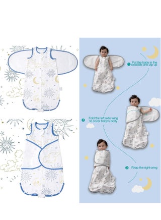 كيس نوم للاطفال، كيس نوم من الرايون للجنسين للرضع والاطفال الصغار، كيس نوم بسحاب للاطفال الرضع، بطانية قابلة للارتداء، مريحة وناعمة وخفيفة الوزن وقابلة للتعديل - view 4