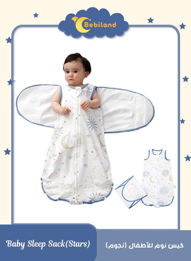 بيبي لاند كيس نوم للاطفال، كيس نوم من الرايون للجنسين للرضع والاطفال الصغار، كيس نوم بسحاب للاطفال الرضع، بطانية قابلة للارتداء، مريحة وناعمة وخفيفة الوزن وقابلة للتعديل - Image 1
