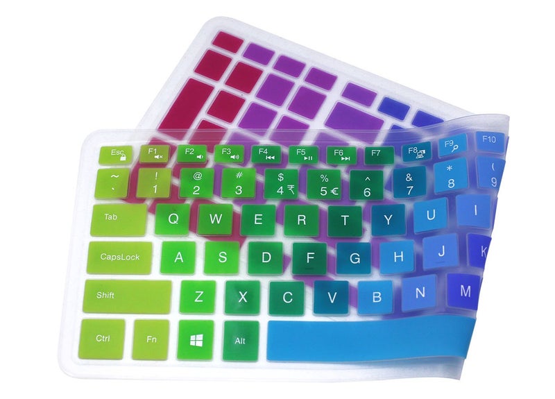 UHamn Silicone Keyboard Cover Skin Compatible for 15.6 inch Dell Inspiron 15 3000 & 5000 Series, 17.3 inch Dell Inspiron 17 5000 Series, Inspiron 15 i3541 i5566, Inspiron 17 i5749 Series Laptop (Rainbow) - Image 3