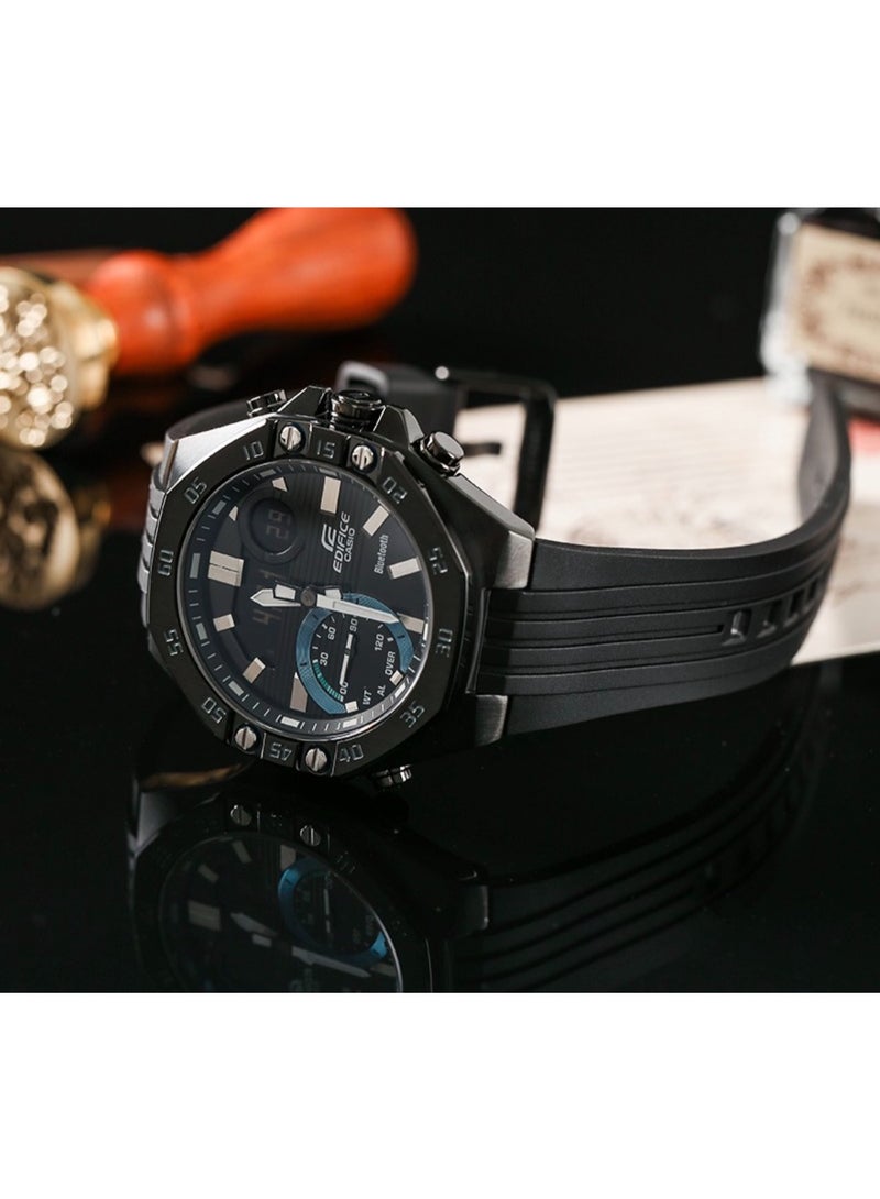 Casio EDIFICE Bluetooth series - Fashionable and Trendy Business Bluetooth Classic Pointer Three-Handed Artificial Sapphire Glass Mirror Surface Waterproof Quartz Movement - Image 3