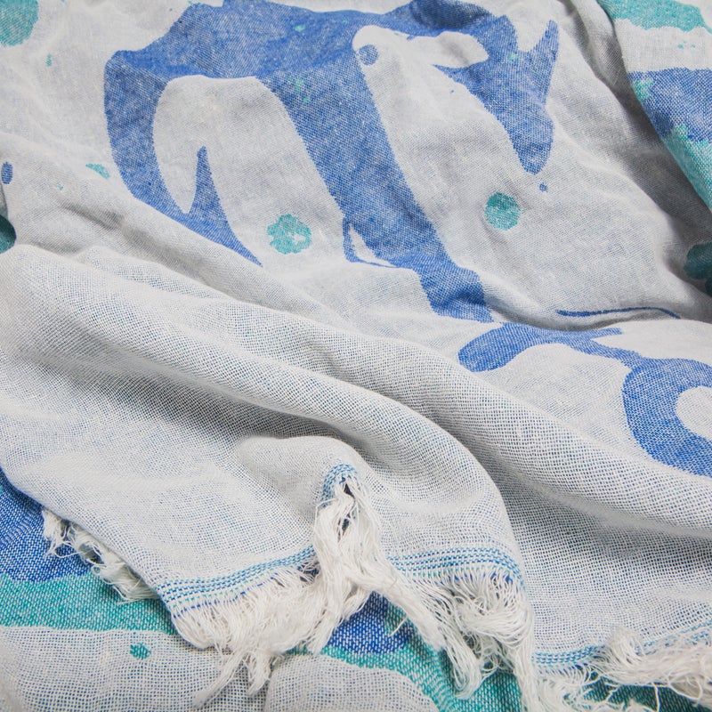 Anemoss Turkish Peshtemal Bath Towel, Large Size 100x180cm, Wave Pattern Design, 100% Cotton Soft & Quick Dry Material, Versatile Use for Beach, Pool and Bath, Peshtemal Bath Towel - Image 3