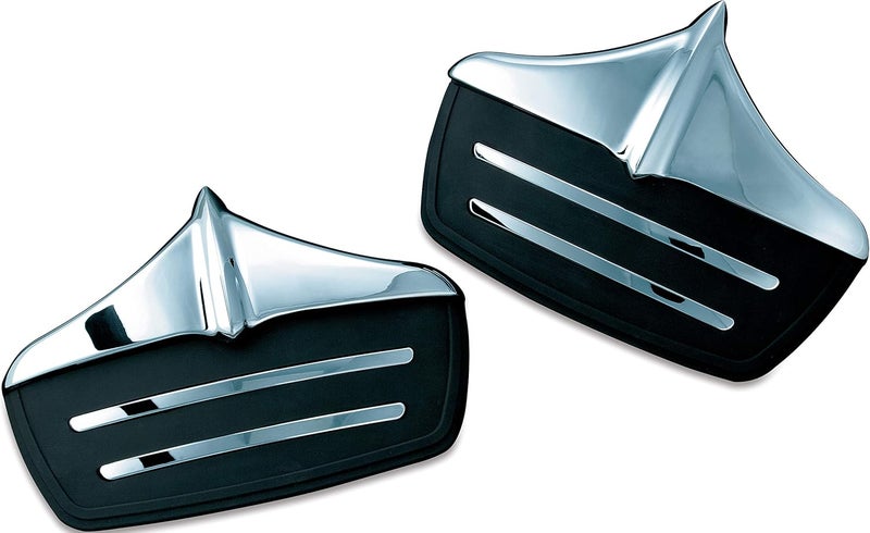 Kuryakyn 7220 Rear Wheel Mud Flaps/Splash Guards for Harley-Davidson Trikes - Chrome & Black - Image 1
