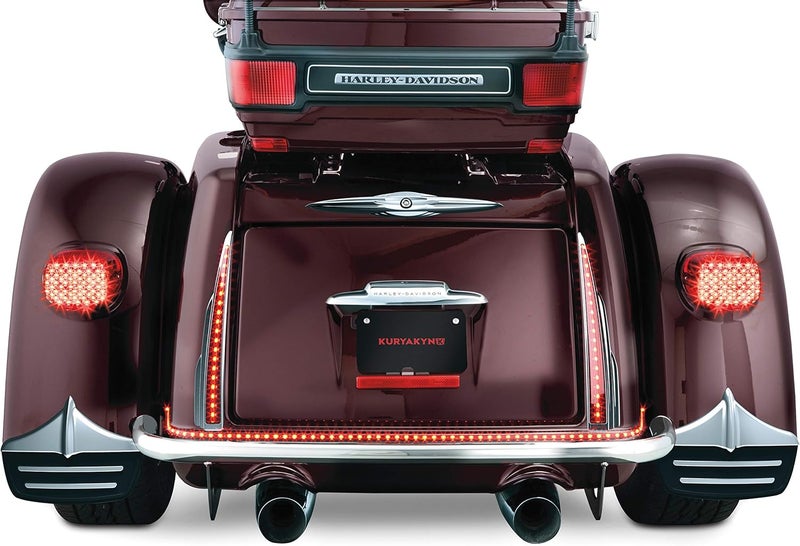 Kuryakyn 7220 Rear Wheel Mud Flaps/Splash Guards for Harley-Davidson Trikes - Chrome & Black - Image 4