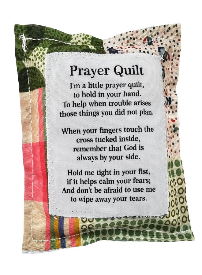 RONDURE Prayer Quilt with Cross Inside Mini Pocket Prayer Quilt Squares with Poem Patches Scripture Handmade in Malaysia, Religious Christian Gifts for Women Mother's Day Sympathy Pastor Appreciation Gifts - Image 1