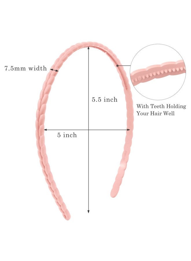 ووفوووفو عصابات رأس رفيعة من WOVOWOVO للنساء، 12 قطعة من عصابات الرأس البلاستيكية مع عصابات رأس أسنان، عصابات شعر للتمشيط، إكسسوارات شعر للفتيات والمراهقات والنساء - Image 2