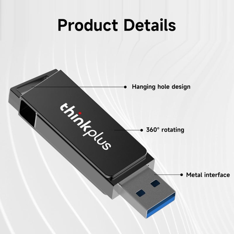 Rotating USB 128GB 360° Rotating Interface Protection - High-performance Chip Fast Stable Transfer Portable Drive for Universal Device Use, Keyring Attachment, Zinc Alloy Shockproof Shell - Image 3