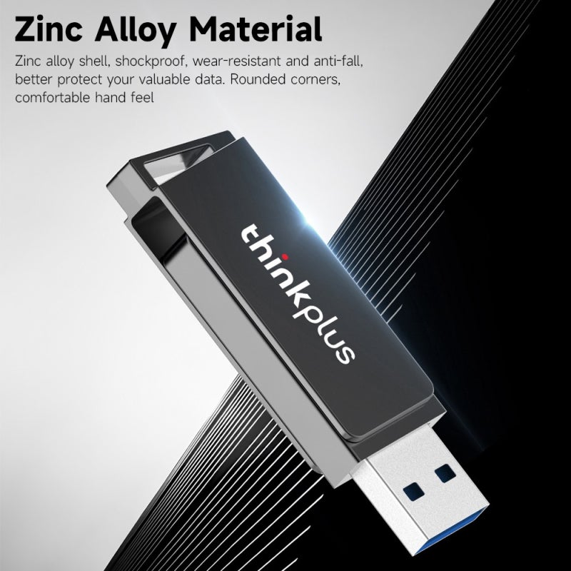 Rotating USB 128GB 360° Rotating Interface Protection - High-performance Chip Fast Stable Transfer Portable Drive for Universal Device Use, Keyring Attachment, Zinc Alloy Shockproof Shell - Image 4