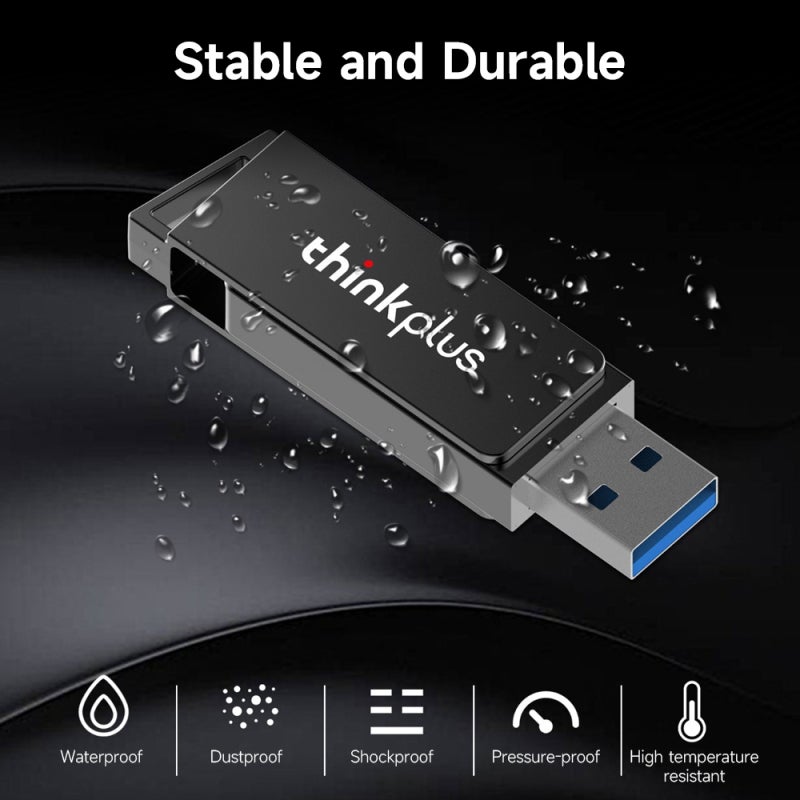 Rotating USB 128GB 360° Rotating Interface Protection - High-performance Chip Fast Stable Transfer Portable Drive for Universal Device Use, Keyring Attachment, Zinc Alloy Shockproof Shell - Image 2
