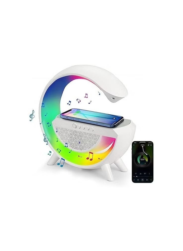 Generic - Color Atmosphere Lamp, Color Changing Mood Light with Wireless Charger, 3 In 1 Dimmable Night Light with Alarm Clock, Bluetooth Speaker, 15w Fast Charger and APP Control for Bedroom, Party. - Image 1