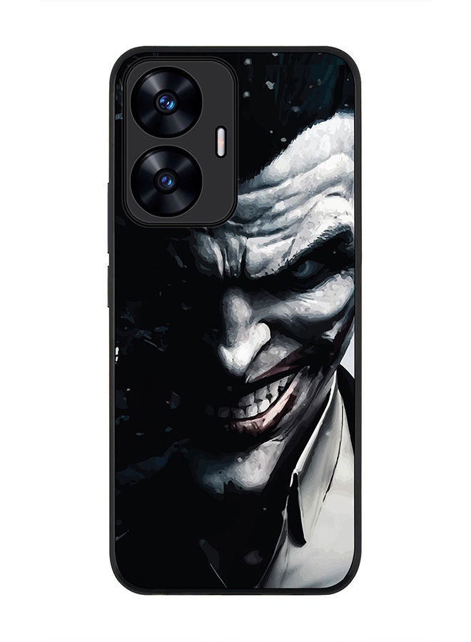 Stylizedd Rugged Black edge case for Realme C55 4G Slim fit Soft Case Flexible Rubber Edges Anti Drop TPU Gel Thin Cover -  Arkham Joker - Image 1