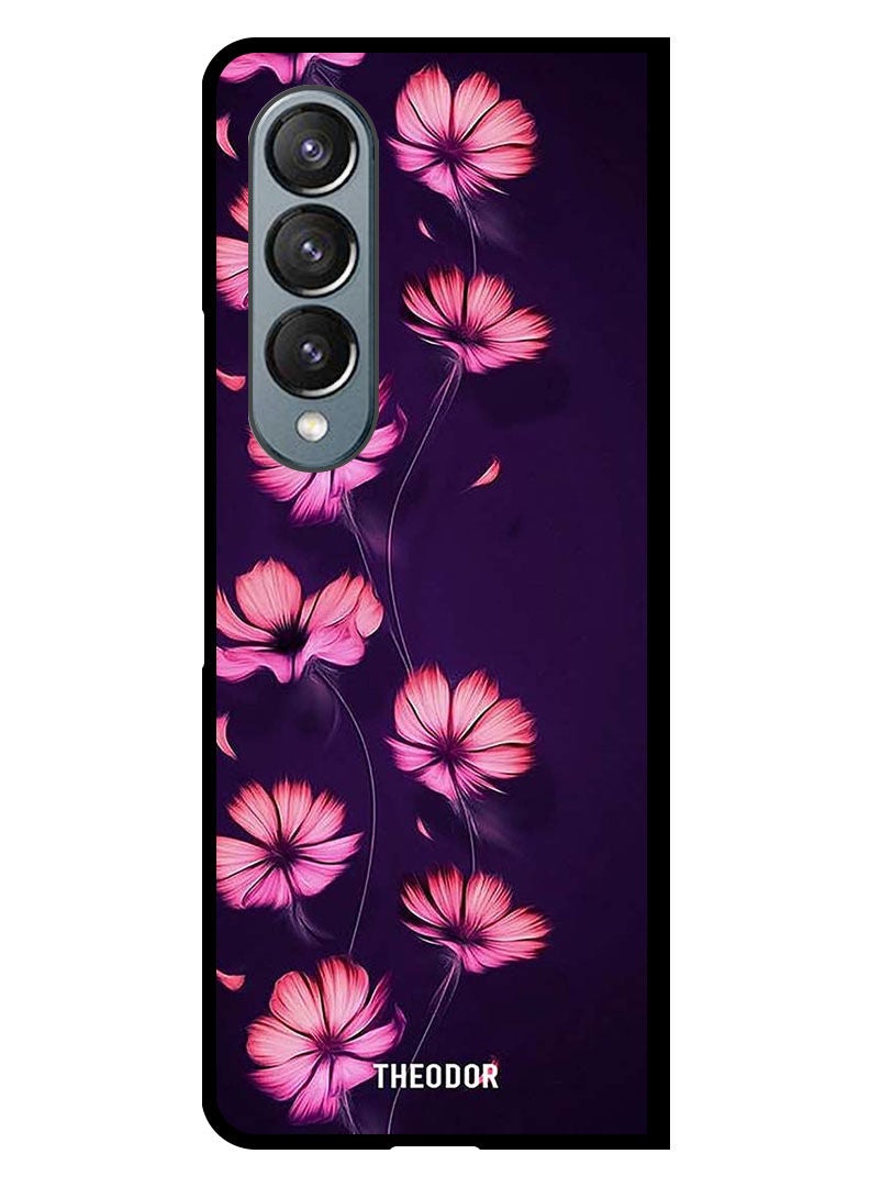 Protective Case Cover For Samsung Galaxy Fold 4 Smotth Flower