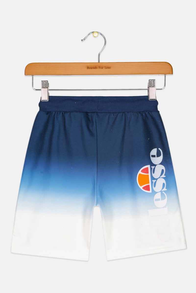 Ellesse Kids Boy Embroidered Logo Training Shorts, Blue Combo - Image 2