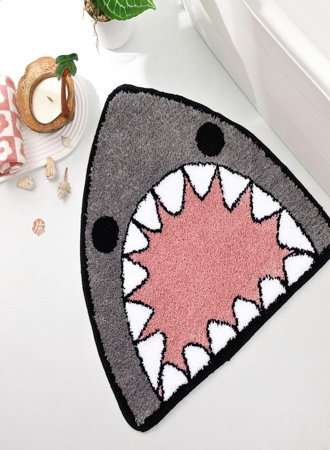 TRUEDAYS Bathroom Rug Bath Mat Shark Shaped Non Slip Bath Rug Extra Soft and Absorbent Microfiber Bath Rugs for Bathroom Floor Tub and Shower Dry Quickly - Image 1