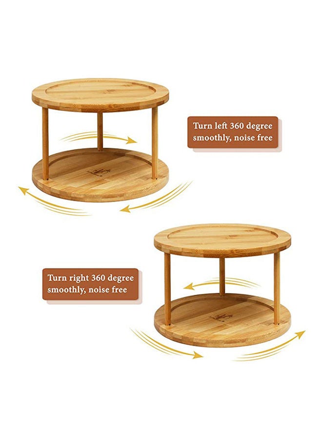 إسكدنيا حامل توابل خشبي مكون من طبقتين بني 30x18سم - Image 3