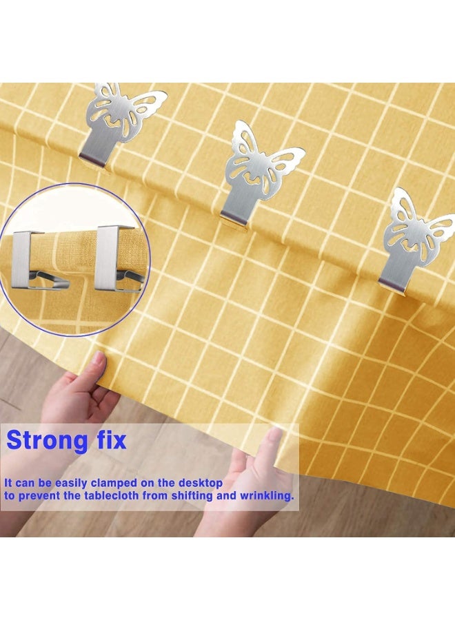 SYOSI Tablecloth Clips for Outdoor Dining Table 8 pcs Picnic Tables Clips Thickened Strong Stainless Steel，Table Cloth Clips Holders Ideal for Outdoor and Indoor ,Kitchen, Picnic,Party(Butterfly, 8) - Image 3