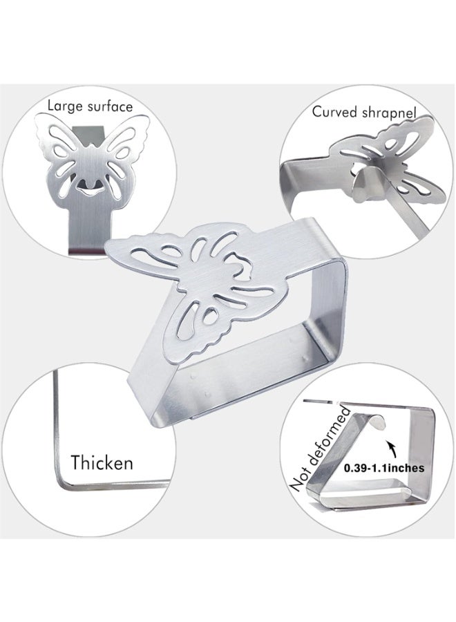 SYOSI Tablecloth Clips for Outdoor Dining Table 8 pcs Picnic Tables Clips Thickened Strong Stainless Steel，Table Cloth Clips Holders Ideal for Outdoor and Indoor ,Kitchen, Picnic,Party(Butterfly, 8) - Image 4