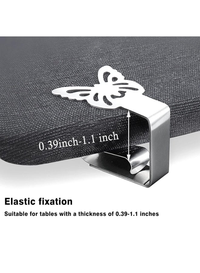 SYOSI Tablecloth Clips for Outdoor Dining Table 8 pcs Picnic Tables Clips Thickened Strong Stainless Steel，Table Cloth Clips Holders Ideal for Outdoor and Indoor ,Kitchen, Picnic,Party(Butterfly, 8) - Image 2