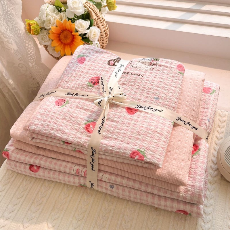 A-level ultra soft double-layer down duvet cover bed sheet set - four piece set bed sheet duvet cover pillow cover - Image 1
