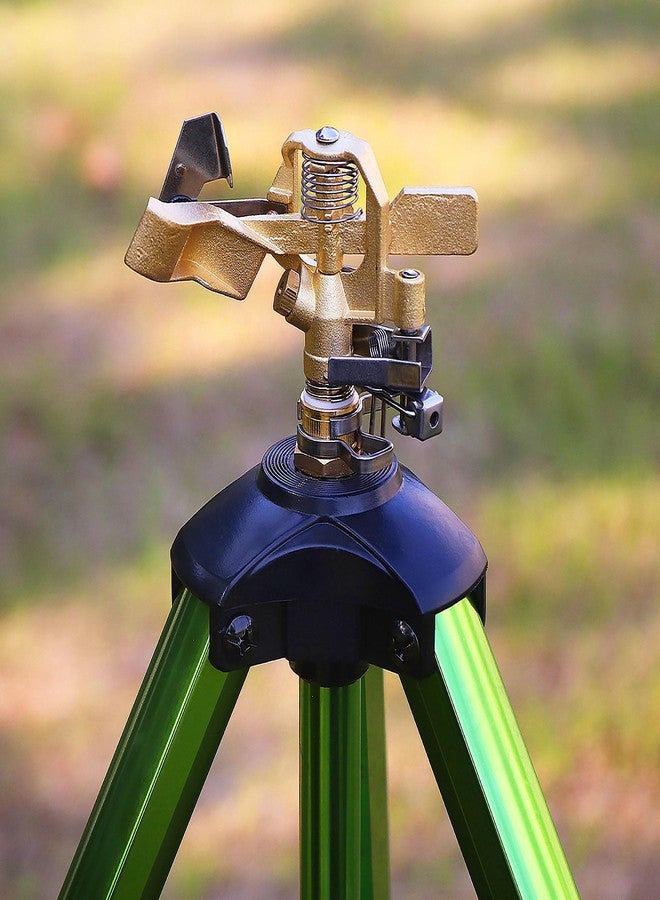 Triumpeek 2 Pack Impact Sprinkler on Tripod Base with Stakes, 360 Degree Large Area Coverage Irrigator with Extension Legs, Adjustable Brass Sprinkler Head Nozzle and 3/4" NH Inlet Hose Connection - Image 5