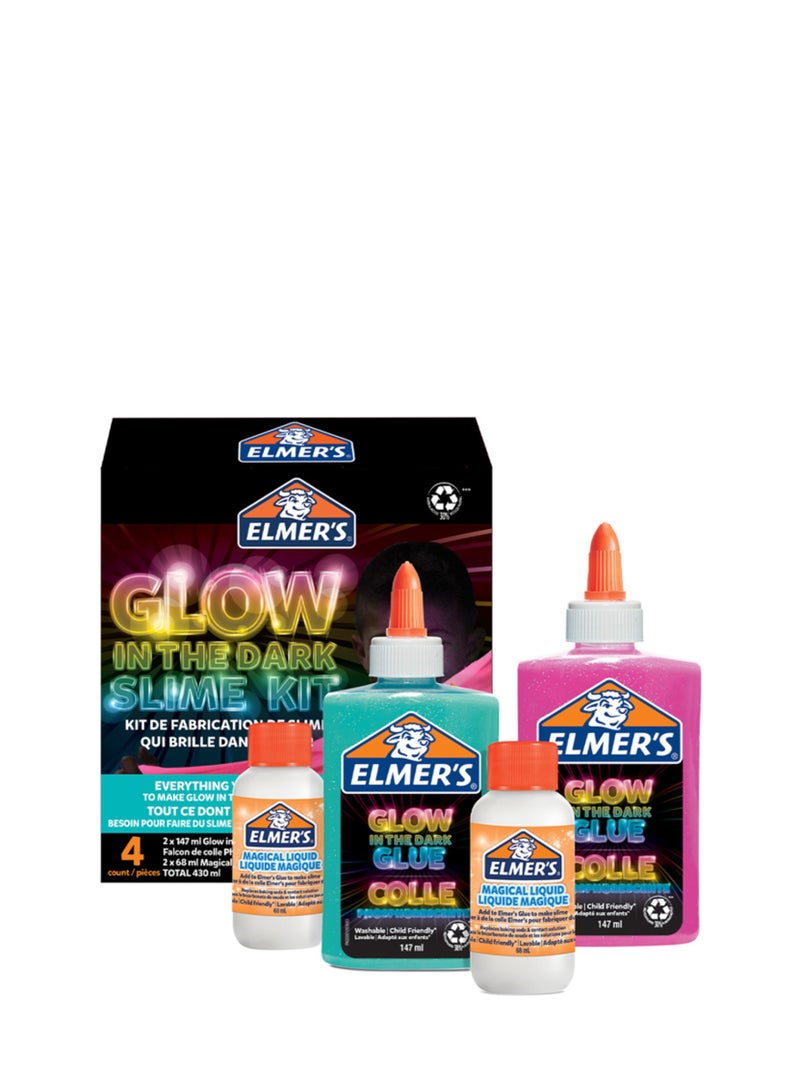Elmers 4-Piece Glow In The Dark Slime Kit Multicolour - Image 1