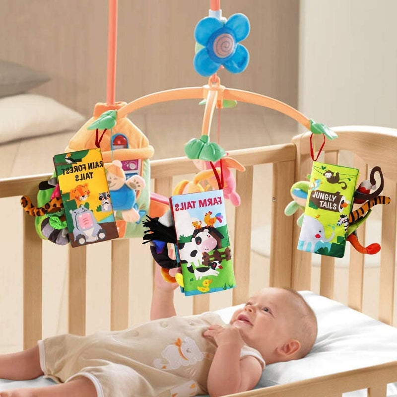 beiens Baby Books Toys, Baby Books 0-6 Months, 3PCS Touch and Feel Cloth Crinkle Soft Books, Toys for 0-3-6-12-18 Months Infant Newborn Baby Boy Girl Shower Gifts Set - Image 5