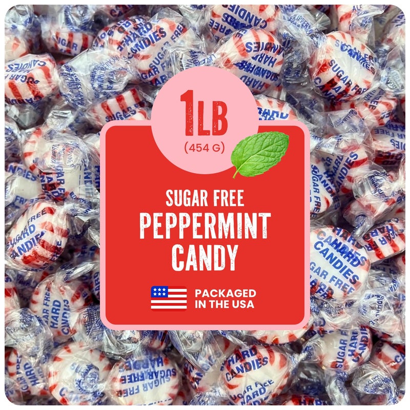 Cambie Sugar Free Hard Candy 1 lb of Sugar Free Candy Individually Wrapped Peppermint - Image 3