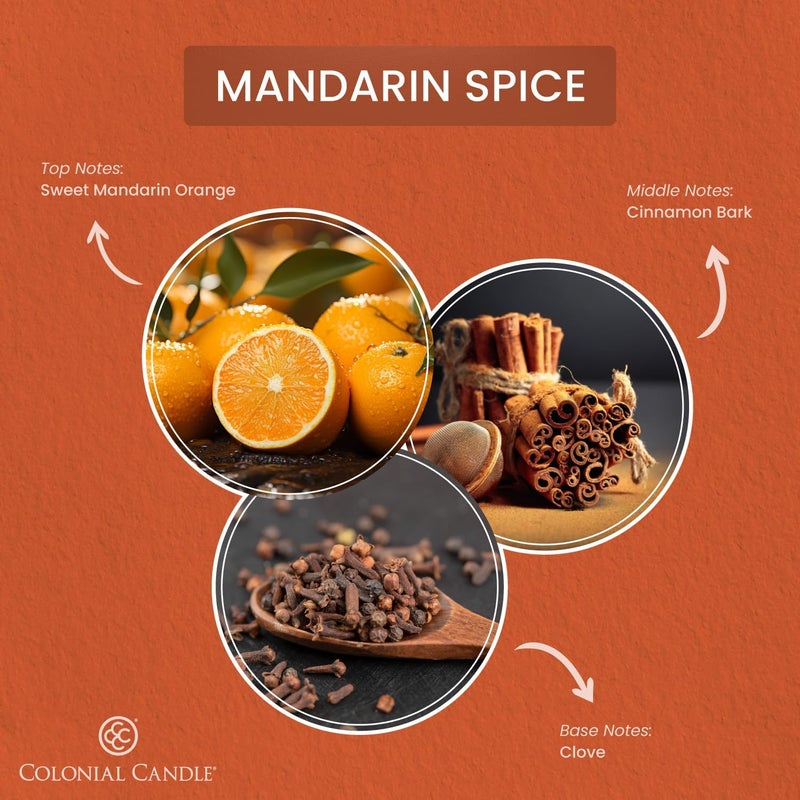 Colonial Candle Pop of Color Mandarin Spice 14.5 Oz Scented Matt Glass Jar Candle, Three Premium Cotton Wicks - Image 2