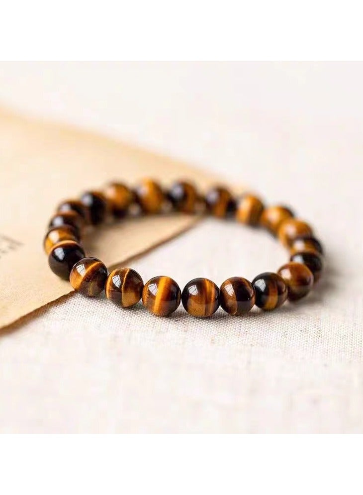 Tiger eye stone bracelet, unisex beaded bracelet, blessing bracelet, brings good luck, health, courage and strength  - Image 1