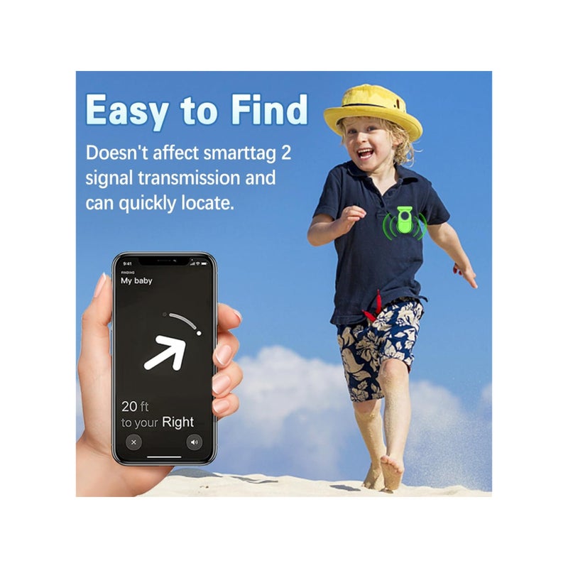 Barakah حزمة 2 من حافظة علامة ذكية 2 مع دبوس أمان مخفي متوافقة مع سامسونج جالاكسي سمارت تاج 2، غلاف سيليكون كامل لسمارت تاج 2 مع مشبك بروش للملابس وحقيبة الظهر والحيوانات الأليفة - Image 5