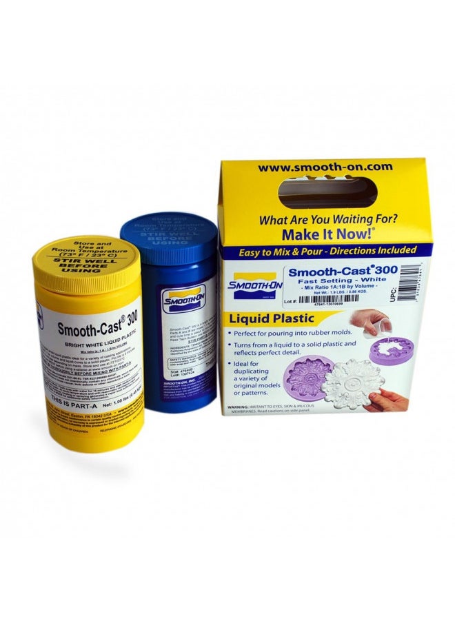 Smooth-On Smooth-Cast 300 - Bright White, Ultra Low Viscosity Liquid Plastic - Pint Unit  - Image 1