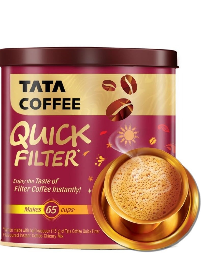 Tata Tata Coffee Quick Filter Tin  100G  Makes 65 Cups Powder Coffee  Can Easy To Make  Instant Coffee Chicory Mix  - Image 1