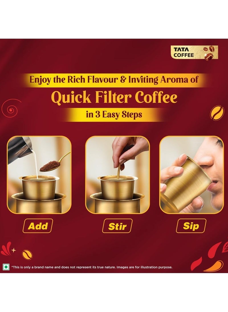 تاتا كوفي كويك فيلتر تين 100 جرام يكفي لـ 50 كوبًا من القهوة المطحونة سهلة التحضير قهوة سريعة التحضير مزيج من الهندباء - Image 3