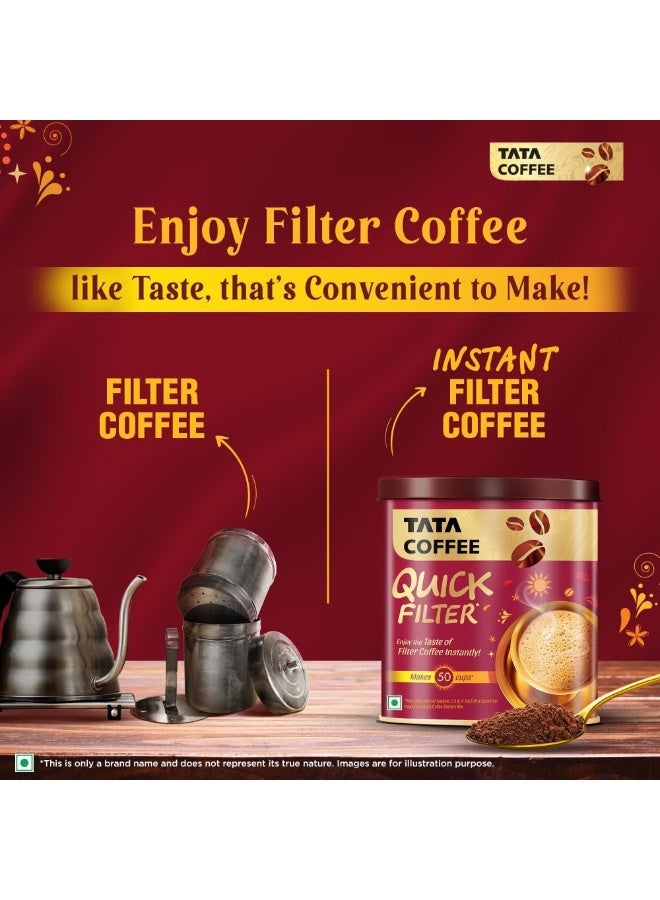 تاتا كوفي كويك فيلتر تين 100 جرام يكفي لـ 50 كوبًا من القهوة المطحونة سهلة التحضير قهوة سريعة التحضير مزيج من الهندباء - Image 5