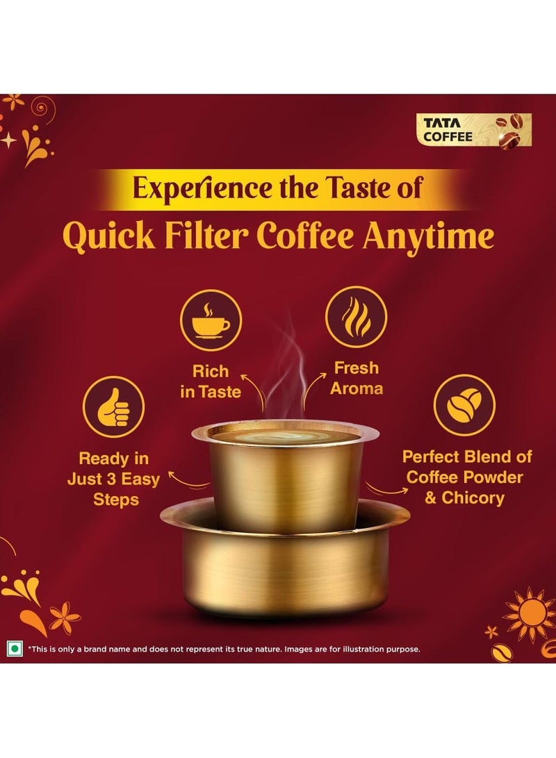 تاتا كوفي كويك فيلتر تين 100 جرام يكفي لـ 50 كوبًا من القهوة المطحونة سهلة التحضير قهوة سريعة التحضير مزيج من الهندباء - Image 2