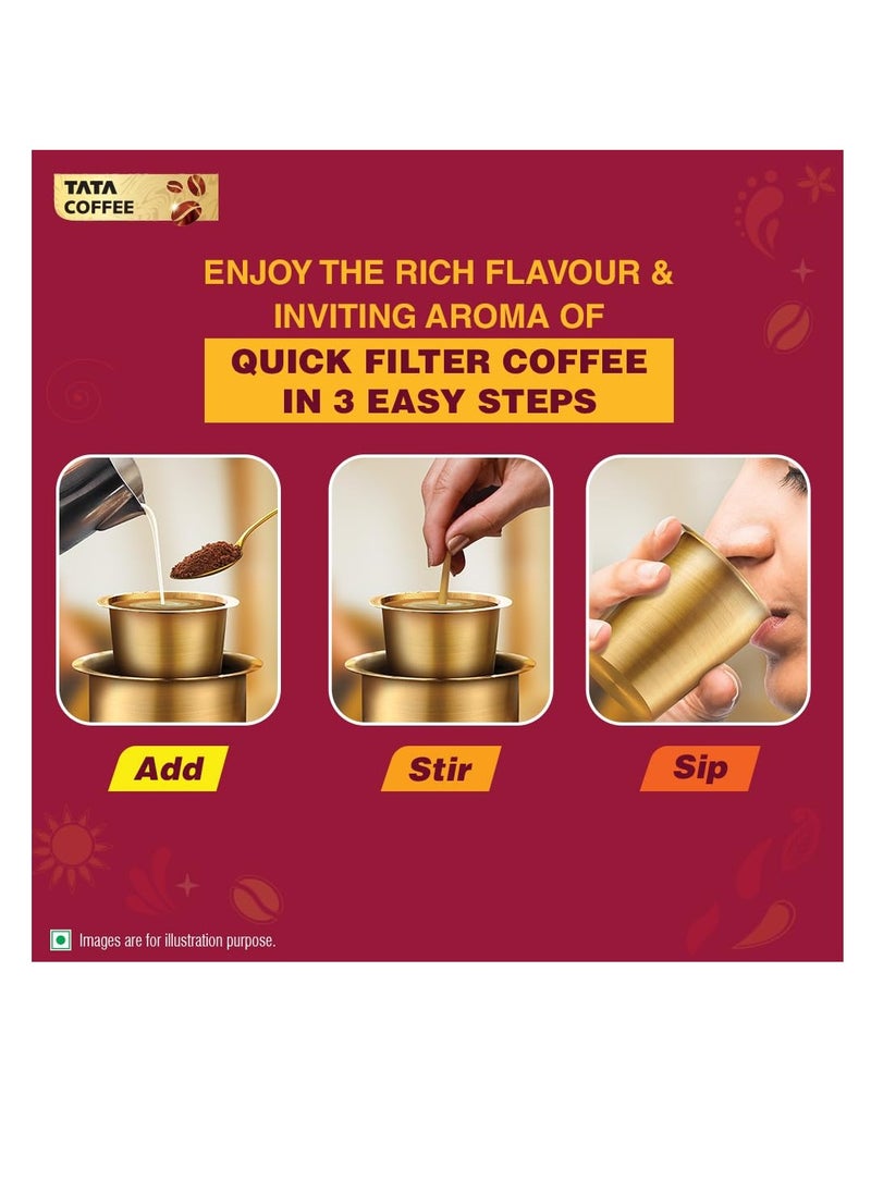 Tata - Tata Coffee Quick Filter Tin  100G  Makes 65 Cups Powder Coffee  Can Easy To Make  Instant Coffee Chicory Mix - Image 1