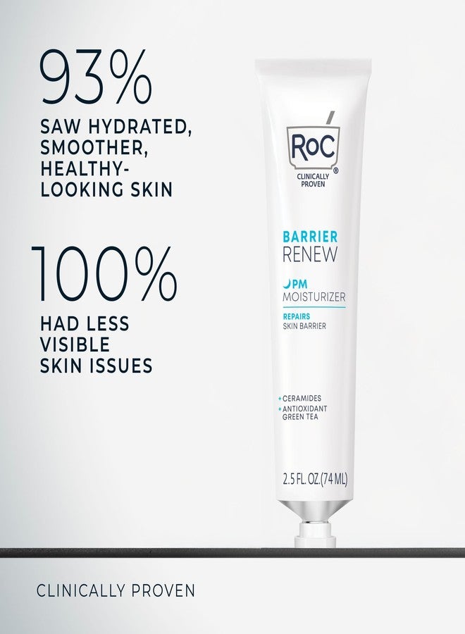 RoC Barrier Renew Night Moisturizer with Ceramides & Antioxidant Green Tea and Lipo Peptides to Renew Skin Barrier, (2.5 oz) with Retinol Eye Cream Packette - Image 3