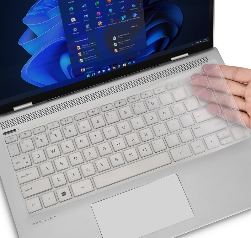 CaseBuy غطاء لوحة المفاتيح لجهاز HP 14 لابتوب و HP Pavilion x360 14 14-dq 14-fq 14m-ba/cd/dh 14-df/dk/ds/BF/CM 14-CF 14-dq0040nr 14-dq0052dx 14-dq0762dx dq0760dx 14-dq5043cl 14-dq0055dx 14-fq1025nr/fq0033dx - شفاف - Image 1
