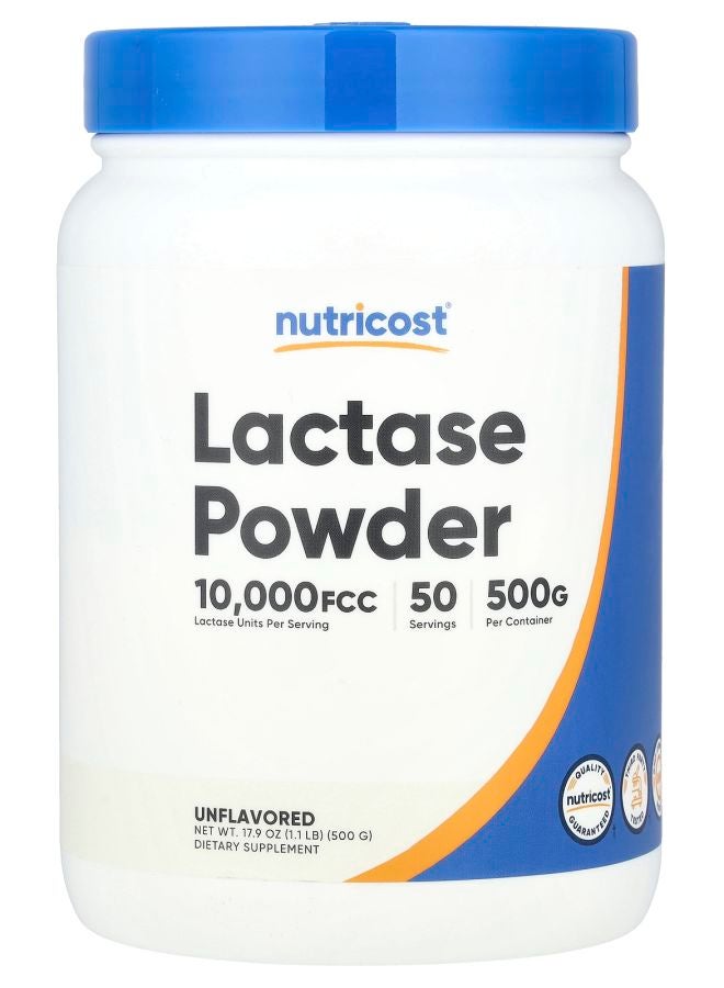 Nutricost مسحوق اللاكتاز غير المنكه 1.1 رطل (500 جرام) - Image 1