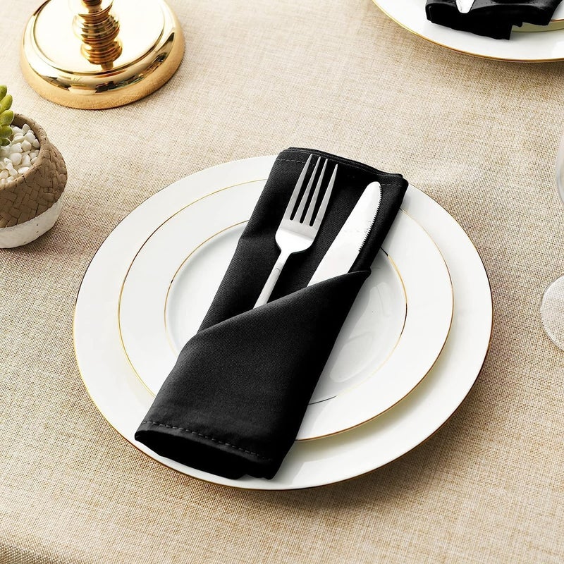 Switchon Solid Color Dining Table Napkins Set of 6 | 16x16 inch Cloth Napkins with Double Stitched Corners | Washable, Durable, Fast Color | Made in India for Home, Cafes & Restaurants - Image 1