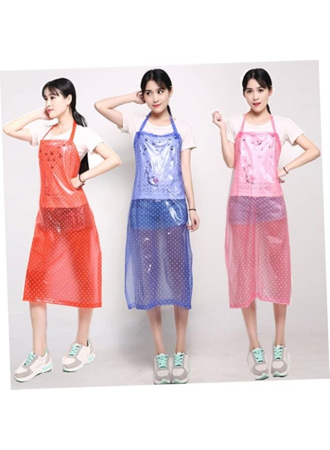 Waterproof cooking apron (6-piece set): An oil-resistant kitchen apron designed for household cooking and cleaning tasks; made from acid- and alkali-resistant plastic to provide protection for the wearer. Color: Purple. - Image 5