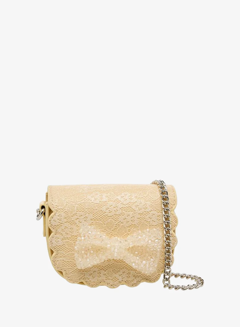 Little Missy Bow Embellished Crossbody Bag with Chain Strap Ramadan Collection